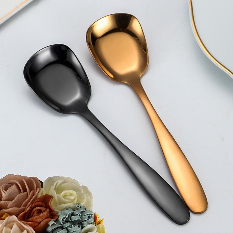 Десертная и суповая ложка из нержавеющей стали - Детская кухонная ложка для еды и питья супа, Чайная ложка, Западный стиль