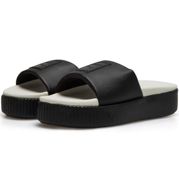 (WMNS) PUMA Platform Slide 'Black Whisper White' Women's 366121-04
