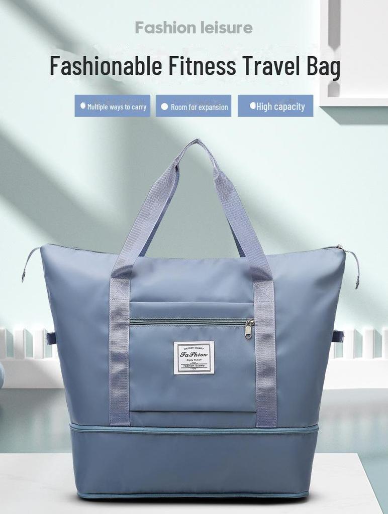 Женская деловая дорожная сумка: Портативный, вместительный чемодан с функцией разделения на сухое и влажное для одежды и спортивного снаряжения