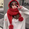 Women's Winter Hat Scarf Set Thermal  for Extreme Cold Versatile Hat with Attached Scarf Knitted Hat