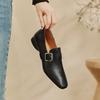 Мода 2025 Новая Мода Туфли Лоферы Женские Туфли Балетки Каблуки Кожа Весна Лето Круглый Носок Повседневные Туфли-Лодочки Женские Черные Размер 34-40