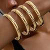 4 шт./набор Водонепроницаемые простые круглые наборы браслетов Золотой Серебряный Гладкий Многослойный браслет Лето