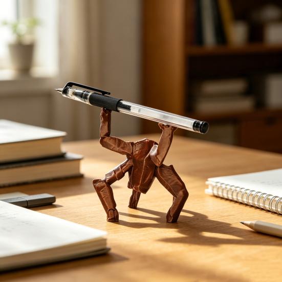 3D-печатный держатель для ручек Забавная фигурка инопланетянина Настольный органайзер для карандашей, ручек Уникальный научно-фантастический декор для офиса, дома Коллекционный подарок для поклонников кино