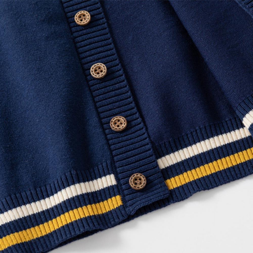 Детский вязаный свитер в стиле академии, кардиган на пуговицах