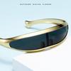 Futuristic Blocking Sunglasses Electroplated Y2K Shades Unique Steampunk Sunglasses  Women