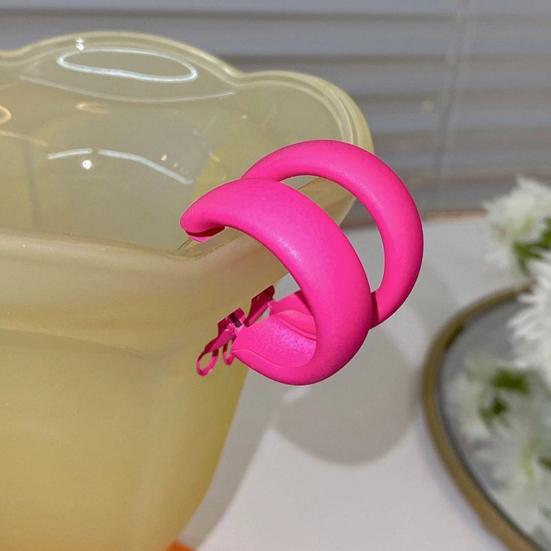 Серьги-кольца Минималистский геометрический дизайн C-образные летние разноцветные серьги цвета макарон