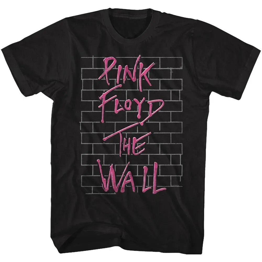 Классический Рок Черная Футболка Pink Floyds The Wall Топы Винтажная Свободная Хлопковая Футболка Женская С Круглым Вырезом Одежда Унисекс