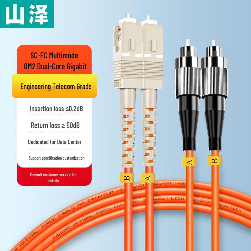 SAMZHE SC-FC Multimode Duplex Fiber Optic Patch Cable