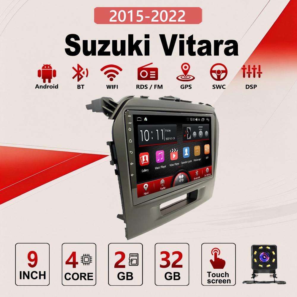 2Din Android Car-Play Car Radio,Suzuki Vitara 2015-2022,Multimedia Player Head Unit Stereo GPS Navigation BT WIFI,2+32GB