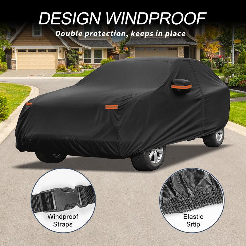 Motoforti Car Cover Outdoor Waterproof Sun Rain Hail Protection with Left Side Door Zipper 210D-PU for Genesis GV70