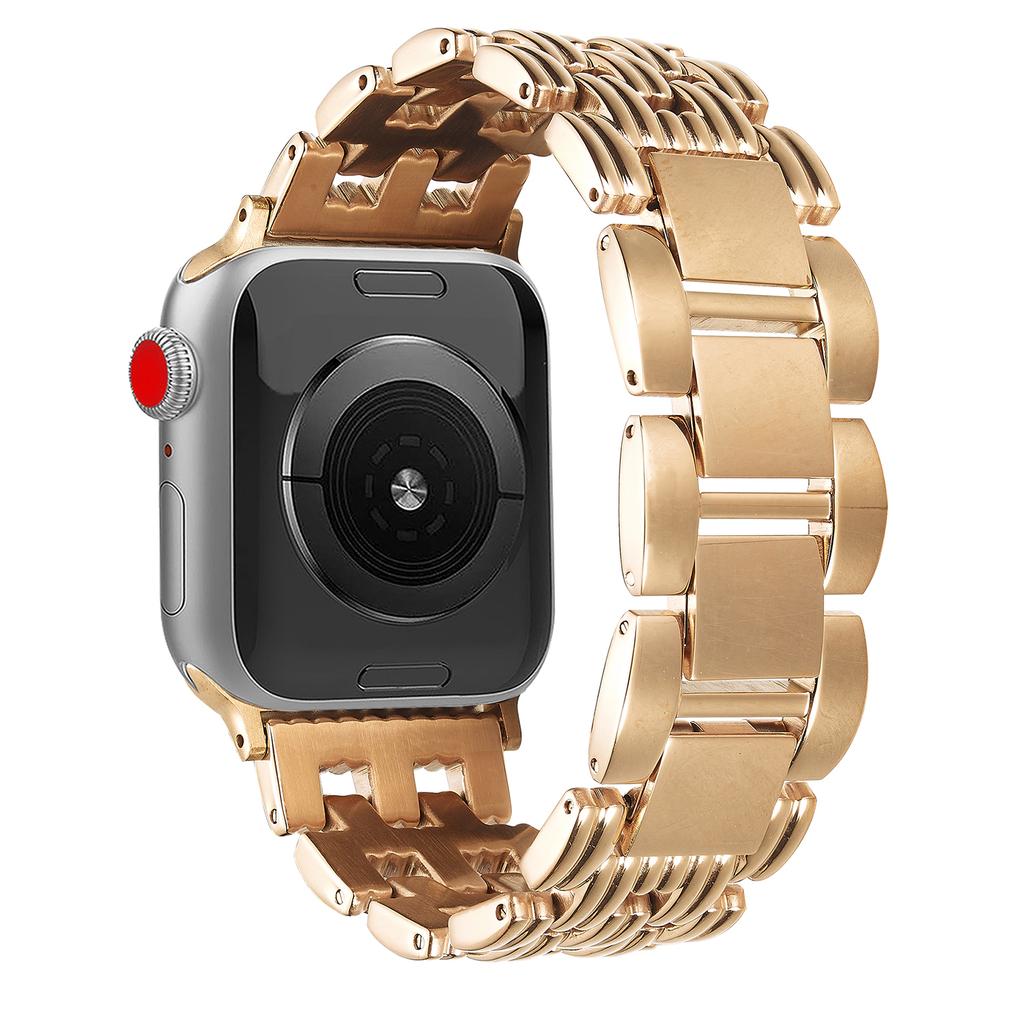 5-Bead Stripe Watch Strap for Apple Watch Series 10 9 8 7 SE 6 5 4 3 2 1 42mm 41mm 40mm 38mm Stainless Steel Wrist Band