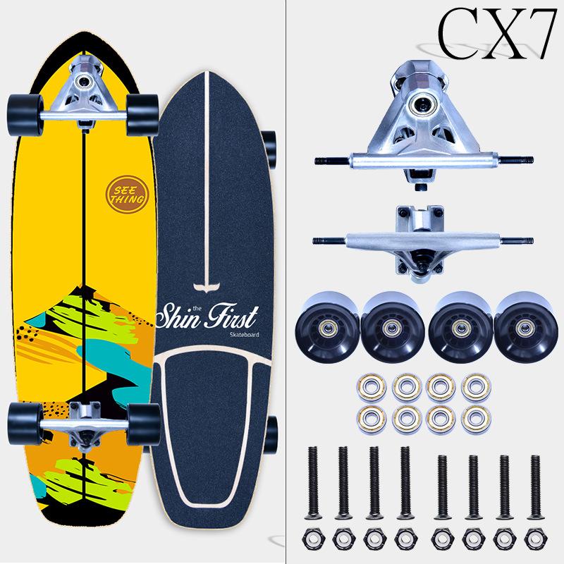 Доска для серфинга, скейтборд, лонгборд, скейтборд, мигающие колеса, скейтборд для спорта и отдыха на природе 77x22.5x12 см