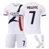 Подростки Дети Взрослые Индивидуальное Имя Футбольная Форма 24/25 ПСЖ Выездная #7 Мбаппе Спортивный Тренировочный Комплект с Носками