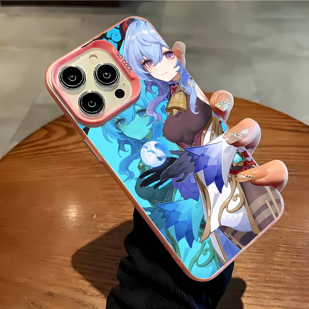 Чехол для телефона Ganyu Genshin Impact для IPhone 17 16 15 14 13 12 11 Plus Pro Max, разноцветный, лазерный, с эффектом Авроры, противоударный, Funda Cover