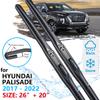 Щетка переднего стеклоочистителя автомобиля для Hyundai Palisade LX2 2017 ~ 2022, лобовое стекло, аксессуары для окон, щетки, омыватель