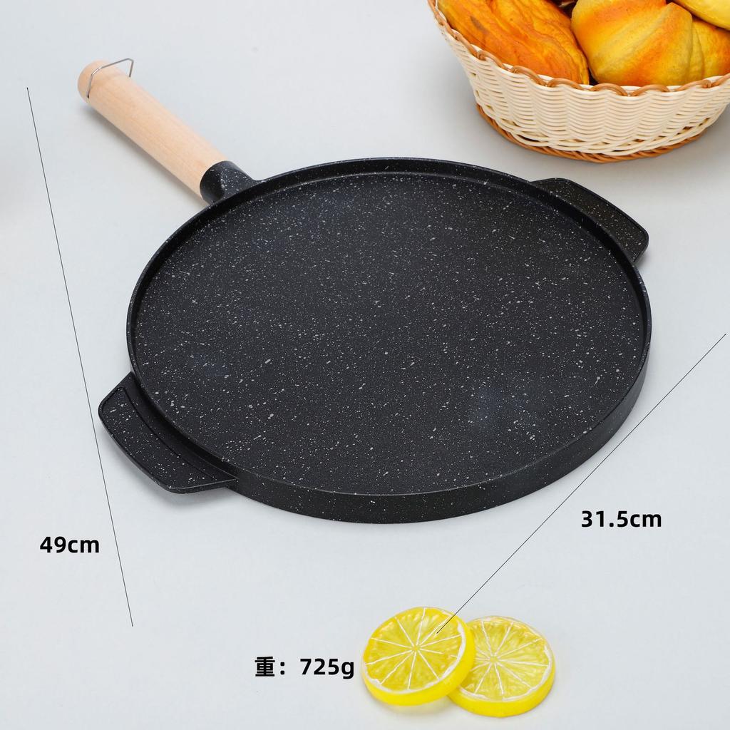 Non Stick Frying Pan Aluminum Medical Stone Coating Double Side Steak Frying Pan Camping Barbecue Grill Stoves Universal