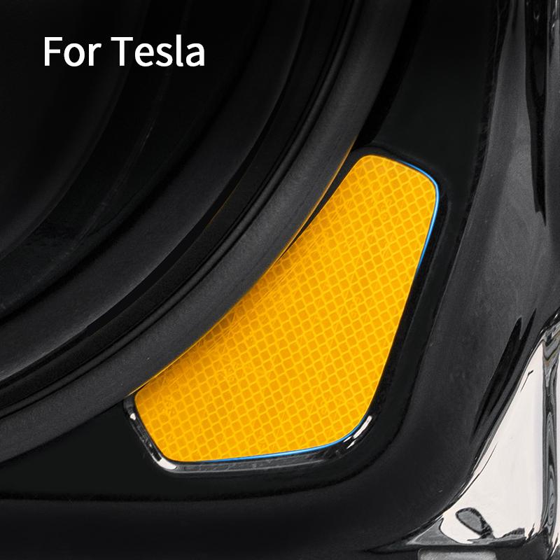 Для Tesla model 3/model y светоотражающая наклейка на дверь автомобиля, светоотражающие наклейки для ночной безопасности, салон автомобиля