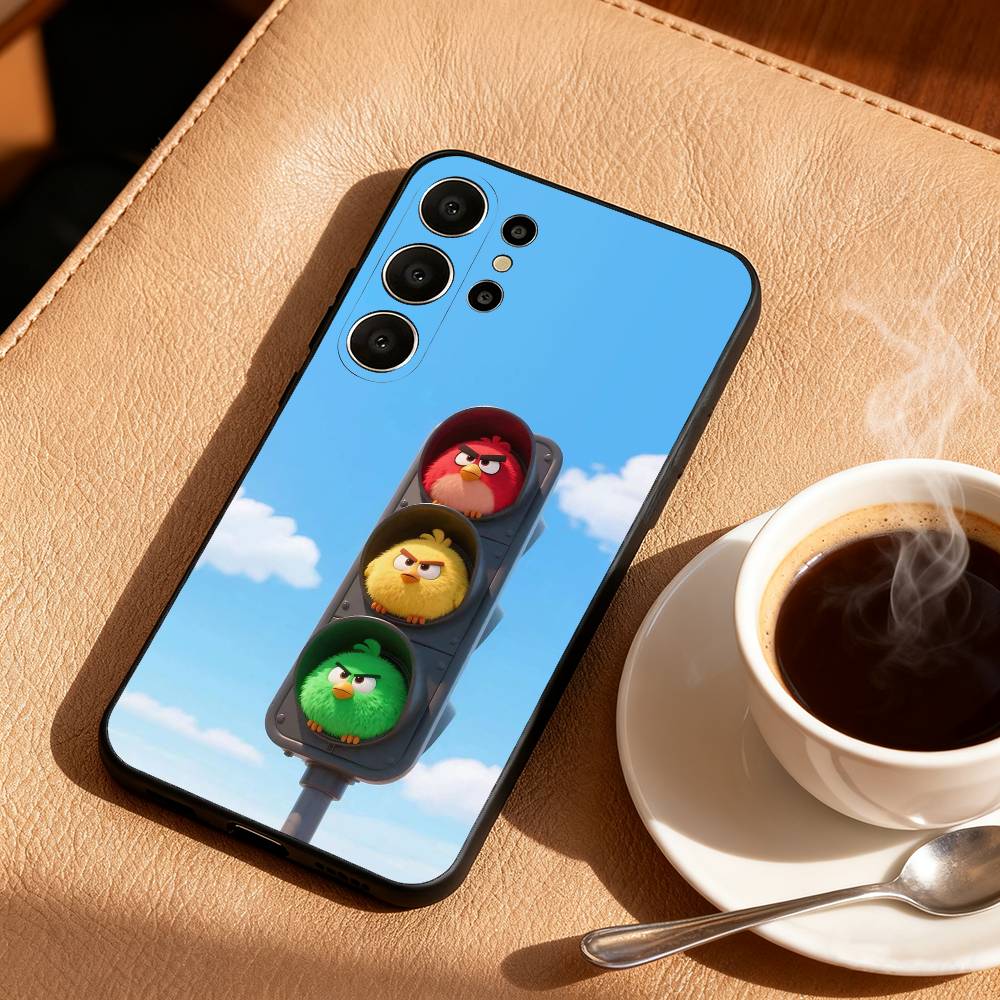 1PC Game-R-Angrys-R-Birds Anime Phone Case For Samsung S26,S25,24,23,22,30,21,10,9,Ultra,Plus,Lite,FE Soft Black Case