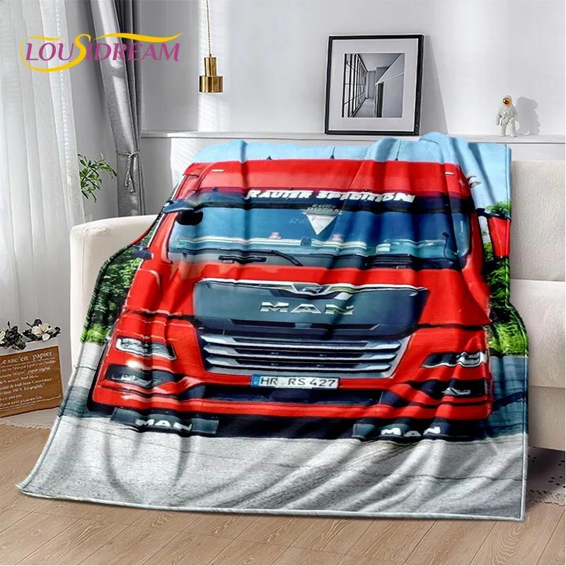 HD Man Truck Lorry 3D Печать Мягкие фланелевые одеяла, Плед Удобное одеяло для пикника Кровати Диваны Дома Спальня Подарки