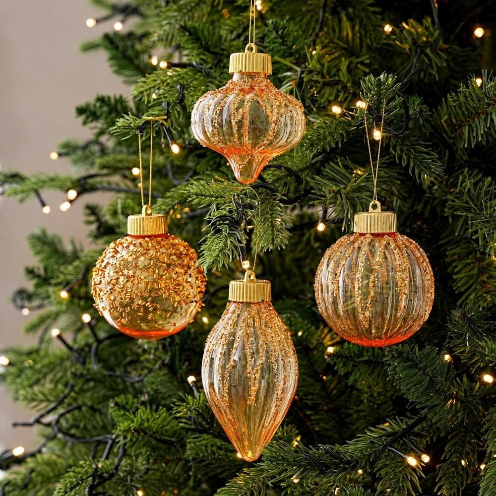 Plastic Ball Christmas Ornament Hollow Tree Hanging Decor Christmas Decoration Holiday Party Decor