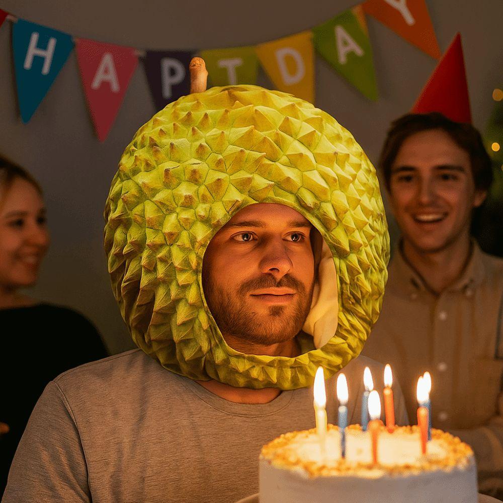 Comfortable Simulation Durian Hat Soft Cartoon Plush Hat Durian Headgear  Cross-dressing Shows