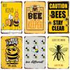 Bee Kind Funny Retro Poster Bee Happy Vintage Metal Sign Home Outdoor Wall Decoration Honeybee BeeKeeper Slogans Art Tin Plate