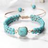 BLINGBAY женский браслет синий бирюзовый натуральный камень браслет ручной работы регулируемый браслет для пар ювелирные изделия в этническом стиле подарок для девочек
