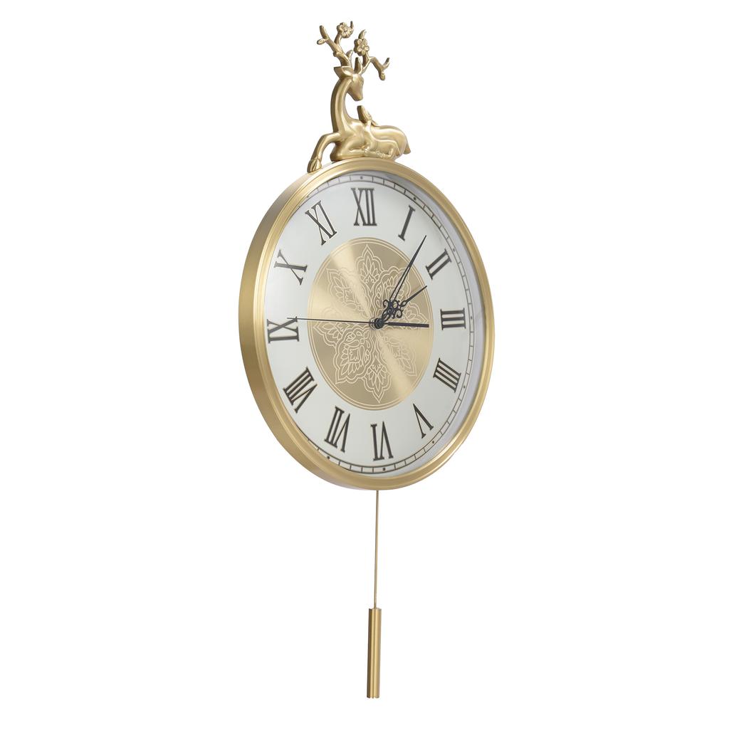 Большие настенные часы, бесшумные, медные, в европейском стиле, украшение интерьера гостиной, маятниковые часы