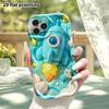 Phone case: 2D flat design suitable for iPhone 18 17 16 15 14 13 Pro protective case, blue little rocket, perfect Christmas and Halloween holiday gift