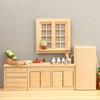 Деревянная кукольная раковина Аксессуары для кукольного домика Мини-шкаф с ящиками Игровая сцена