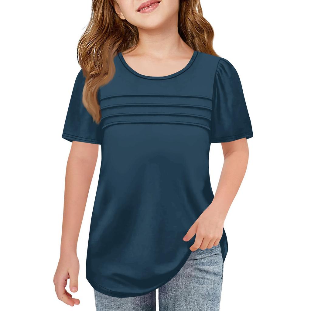 Детские футболки с короткими рукавами и круглым воротником, футболка для отдыха на лето