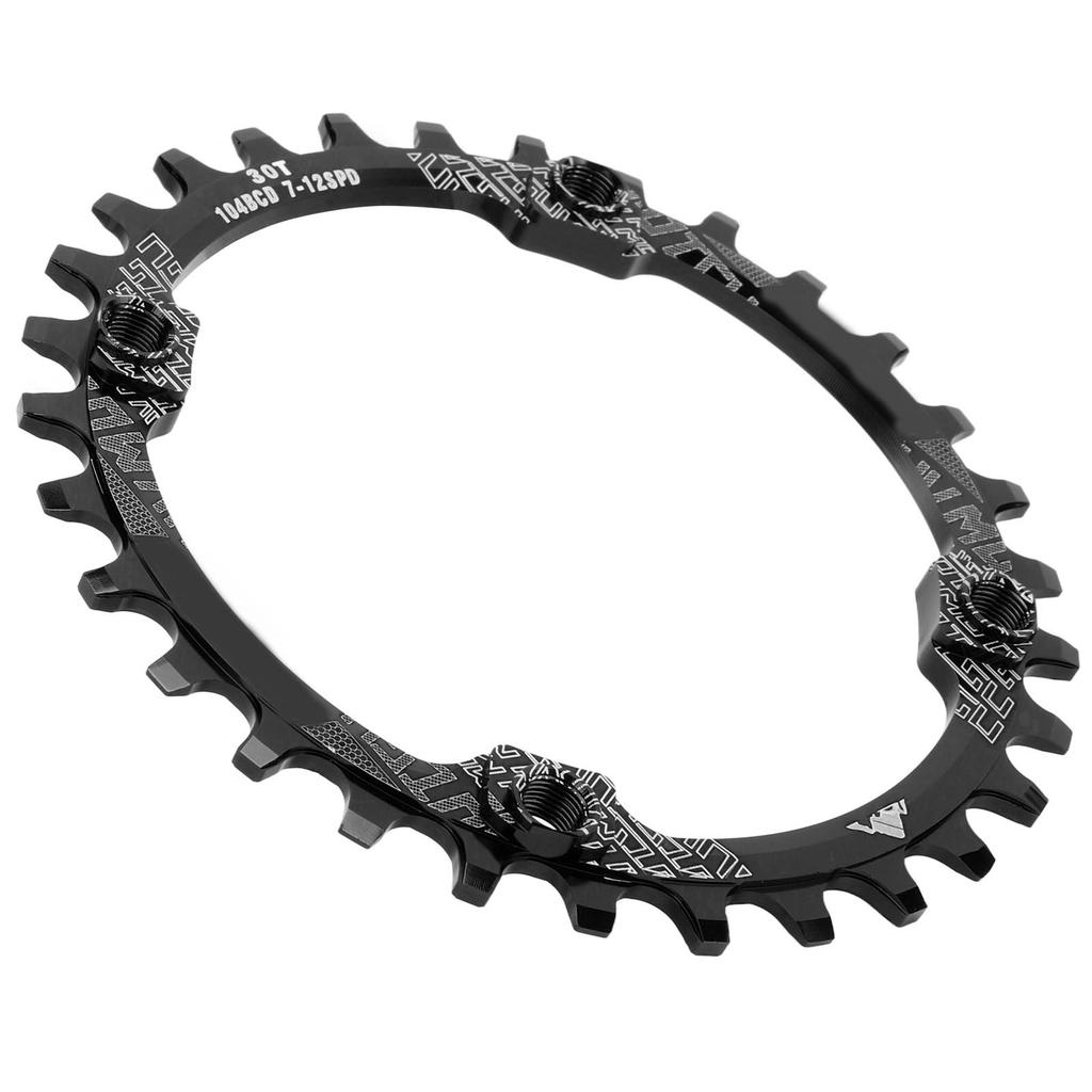 104BCD Single Speed Chainring Aluminum Alloy 30T Chainring Crank Accessories for Mountain BikeBlack