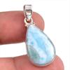 Natural Republic Larimar Gemstone 925 Solid Sterling Silver Pendant 1.25'' w3K72