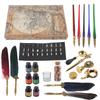 Pen Set European Style British Retro Lacquer Stamp Dipped In Water Quill Pen Set with Ink