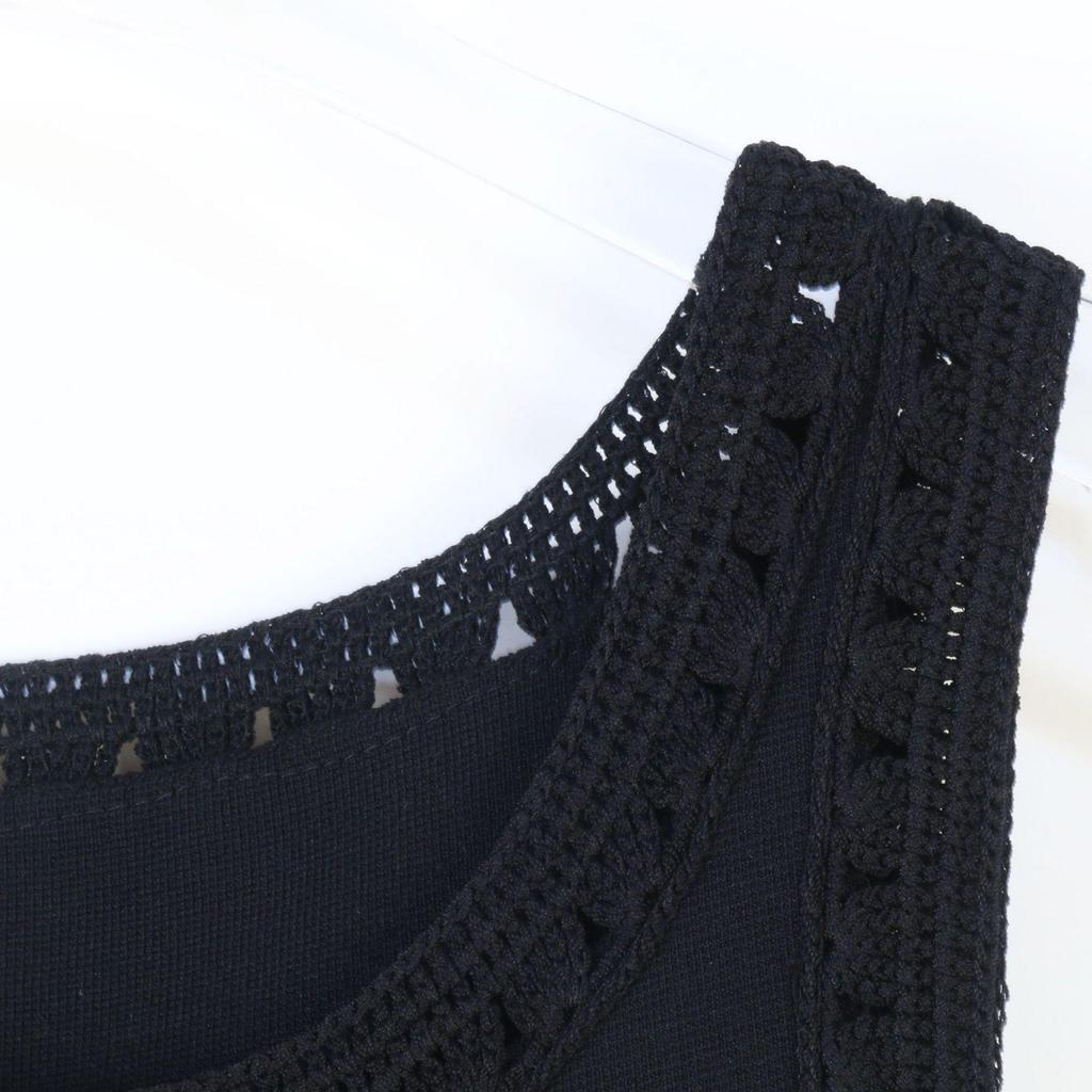 SP European & American Style Sexy Hollow Knit Tassel Dress – Spring/Summer Long Vest Dress