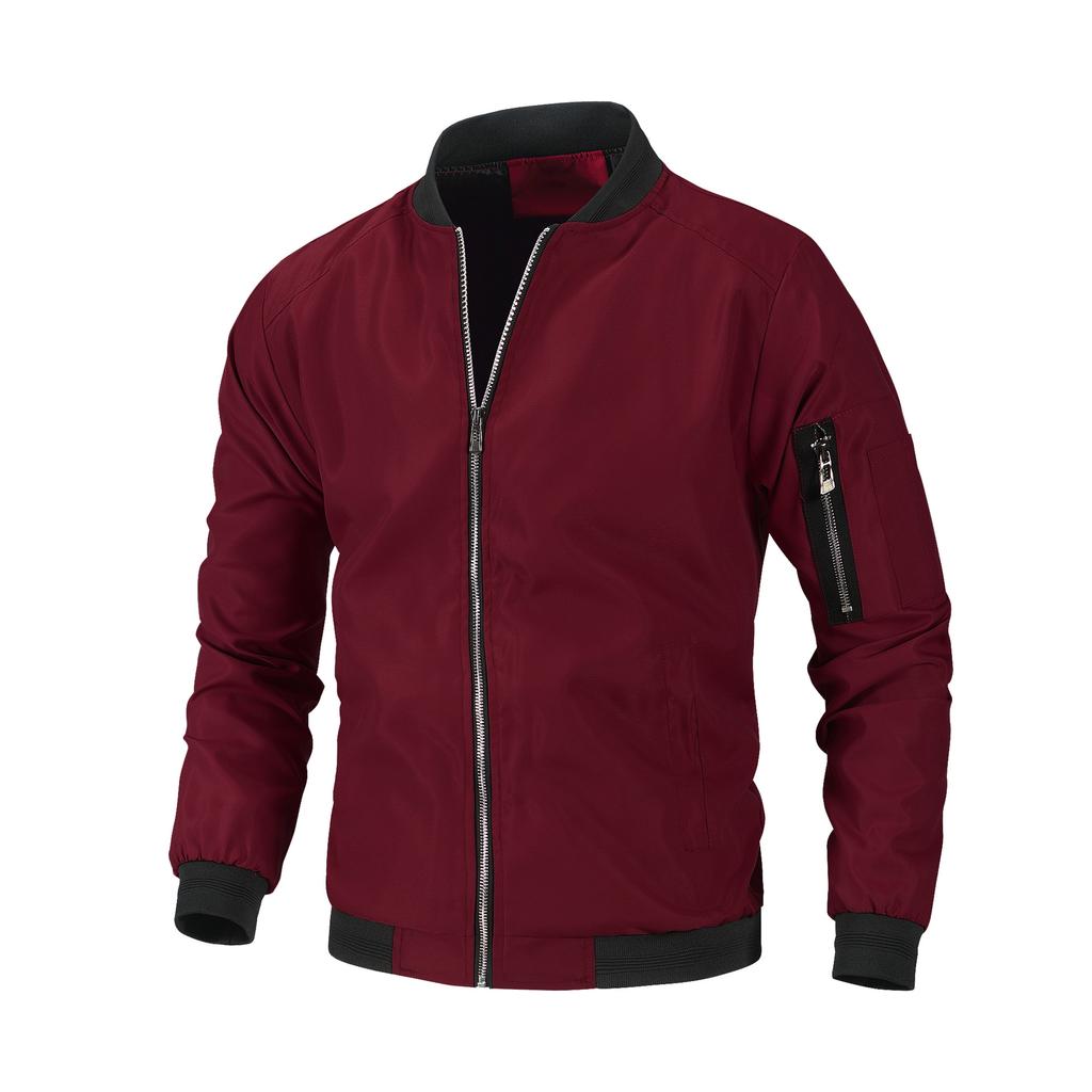 Men S Casual Baseball Jacket Loose Fit Autumn Outerwear