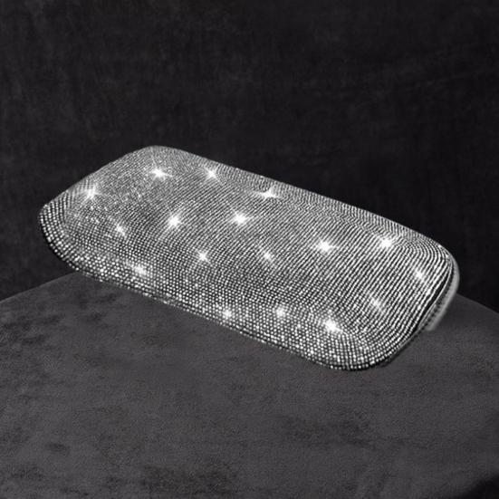 Чехол на подлокотник автомобиля со стразами, универсальная прямоугольная эластичная лента, защитная накладка для центральной консоли, подушка, коврик, аксессуары для салона автомобиля