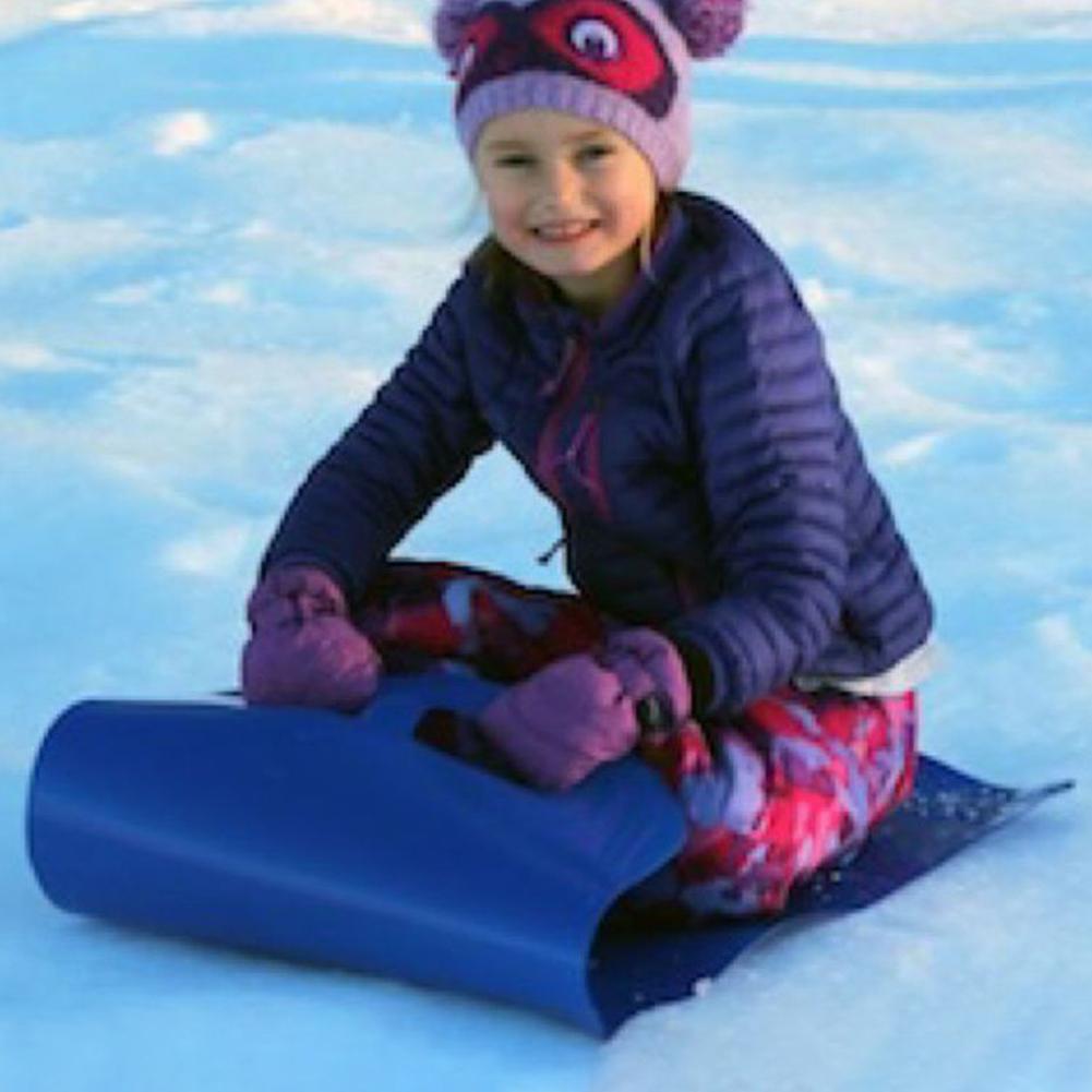 Roll Up Snow Sled Snow Slider Pad Portable Roll Up Skiing Pad with 2 Handle Sand Slider Board Foldable Snowboard for Kids Adults