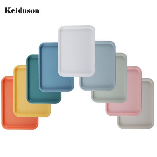 Modern Stackable Storage Rounded Texture Cup Tea Tray Food Fruit Dessert Plate Rectangular for Living Room