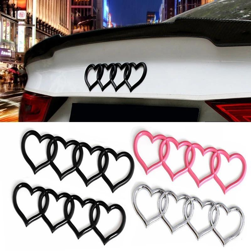 2026 Car Love Heart Logo Rear Trunk Tail Label Badge Emblem Decal For 4YTFG A4 A3 A5 A6 A4L B8 B7 B9 C6 C7 Replacement Car Accessories