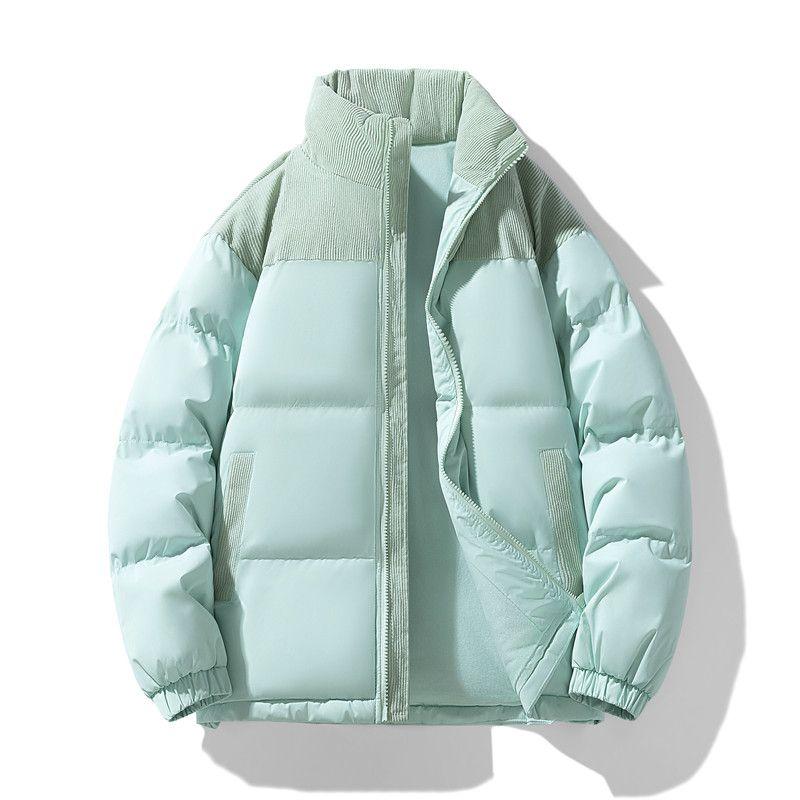 New Winter Couple's Jackets for Men and Women, Casual Windproof Fleece-Lined Thick Warm Stand-Collar Cotton Coats