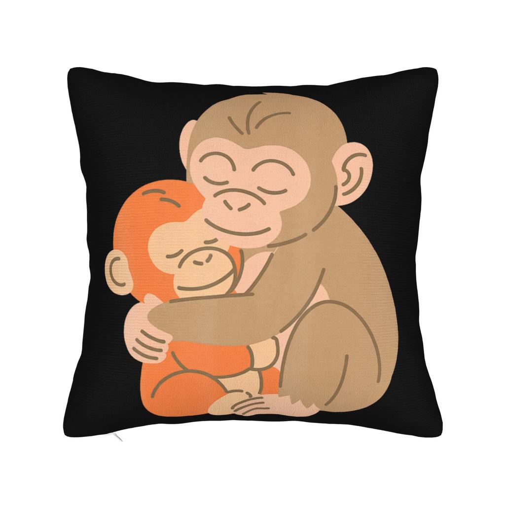 Retro Cute Monkey Punch Cute Monkey Baby Funny Animal Pillow Cover  Square Cushion Cover Pillow Case For Wedding Party Decor