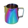 380 мл Чашка для вспенивания молока из нержавеющей стали Глянцевая Цветная С носиком для латте-арта Чашка для вспенивания молока для кофе для дома, кофейни