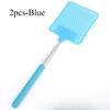 1/2pcsMini Retractable Plastic Fly Swatter; Stainless Steel Non-slip Handle; Summer Mosquito Swatter; Fly Killer For Home Garden