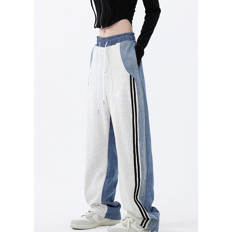 Женские джинсы High Street Wide Leg 2023: Осенние повседневные танцевальные брюки