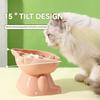 Приподнятая миска для кошек, миска для защиты шеи для питомцев, наклонная конструкция, миска на высокой ножке для кошек, милая миска для кошек для еды и воды