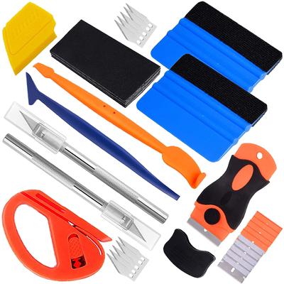 Vitzee® Пленка для оклейки автомобиля Лист Ракель для наклеивания Набор Пластиковый скребок Шпатель + 2 Фетра