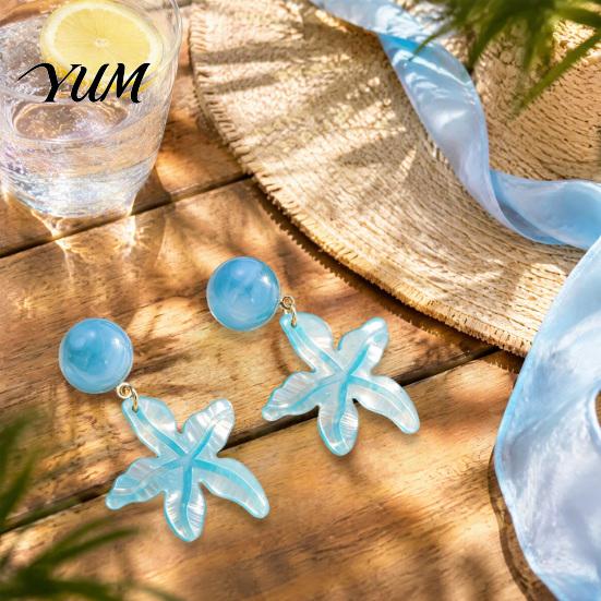 Cute Starfish Pendant Drops 1 Pair Drop Earrings, Summer Beach Dangle Stud Casual Daily Wear Earrings Ocean Themed Holiday Coastal Jewelry for
