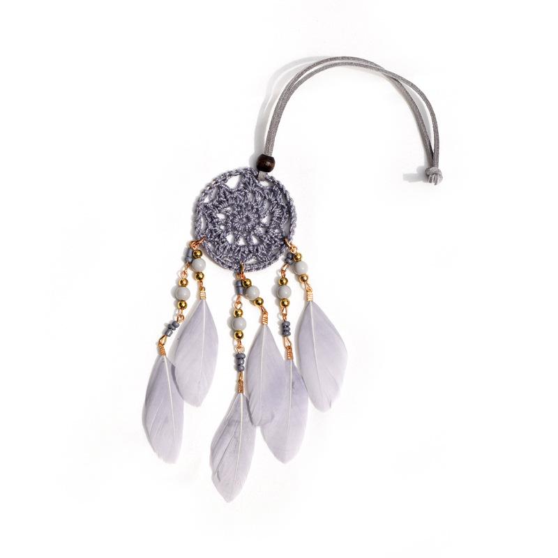 Wind Chime Feather Dream Catcher Pendant - Handcrafted Ornament for Home & Car Decor M291