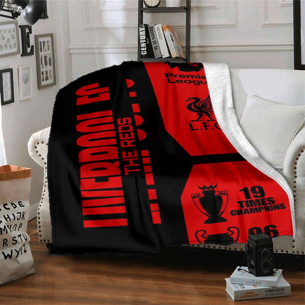 Liverpool Football Club Theme Printed Blanket - Perfect for Couch, Bed, Travel & Outdoor Use | Machine Washable, Cozy & Durable.